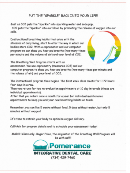 Pomerance Dental Care - Saline Dentist - Breathing Well Program Flyer